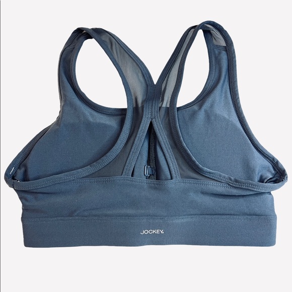 Jockey Women's High Impact Active Zip Front Sports Bra Mesh Back Blue Size S - Picture 7 of 9